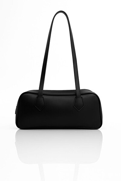 Av A Dos Women's Black Vintage Baguette Hand Shoulder Bag