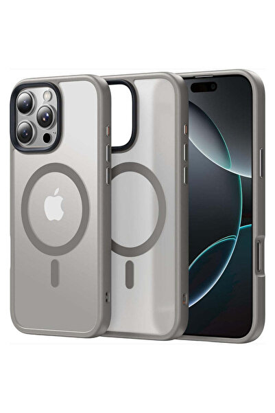 Casey Studios Magsafe Case iPhone 16 Pro Max, Slim, Wireless Charging, Raised Edges, Gray