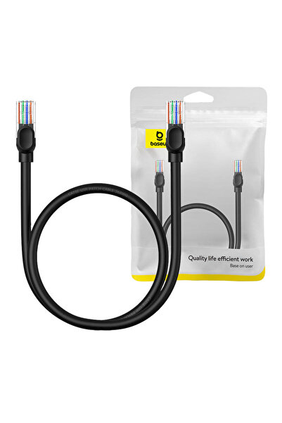 Baseus Cablu de rețea Ethernet CAT5, 0.5m (negru)