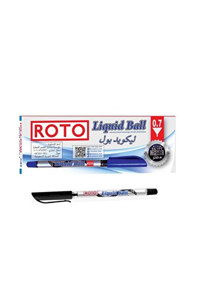 Roto أقلام حبر جاف سائلة سوداء - ممتازة (عبوة من 10 أقلام)