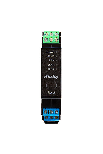 Shelly Pro 2PM DIN rail smart switch with power measurement, 2 channels