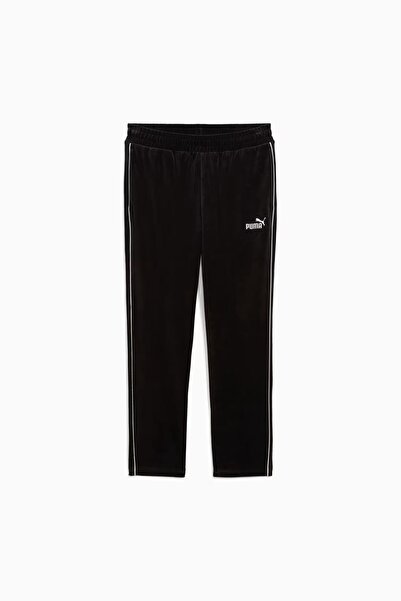 Puma Men's Ess Elevated Velour Striped Sweatpants - Black