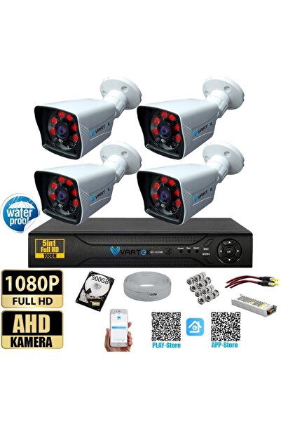 VARTEK BİLİŞİM 4 Kameralı Gece Görüşlü 5MP Sony Lensli Ahd Güvenlik Kamerası ...