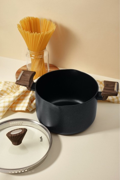 Gigilli Black Titanium Coated 22 cm Pasta Pot