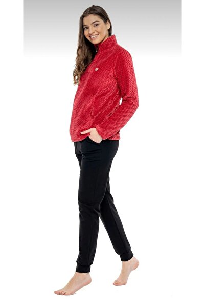 MOD Collection - Kadın Antrasit Patlı Polarlı Eşofman Takımı - 3989