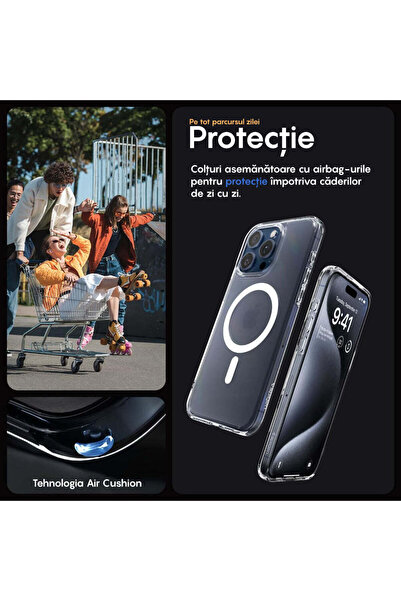 Casey Studios Magsafe Case iPhone 15 Pro Max, Slim, Wireless Charging, Raised Edges, Clear