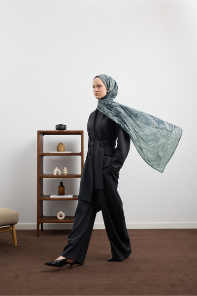 Qef Cotton Shawl Flow Anthracite
