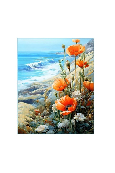 MATTELOT TOYS Set pictura pe numere Maci la malul marii, Tablou 20 x 30 cm