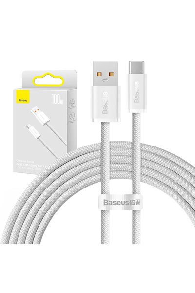 Baseus Dynamic Series USB to USB-C Charging Cable, 100W, 2m (White)