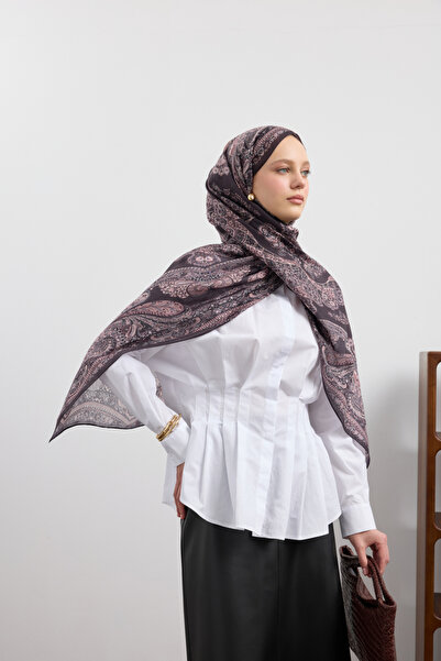 Qef Cotton Shawl Flow Plum Plum