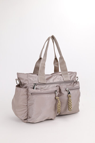 NOTHING Women's Mink Parachute Fabric Multi-Compartment Hand and Shoulder Bag Bera