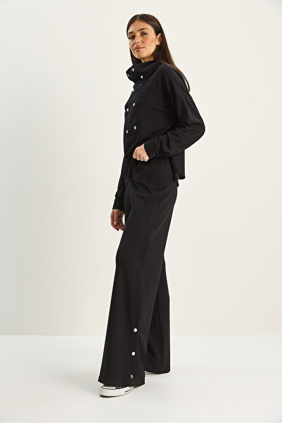 Bianco Lucci Women's Mock Neck Snap Detailed Modal Bottom-Top Set 4046 60283775