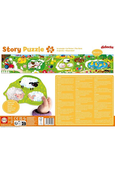 EDUCA Story Farm Panoramic Puzzle for Children, 26 Pieces (Model 18900)