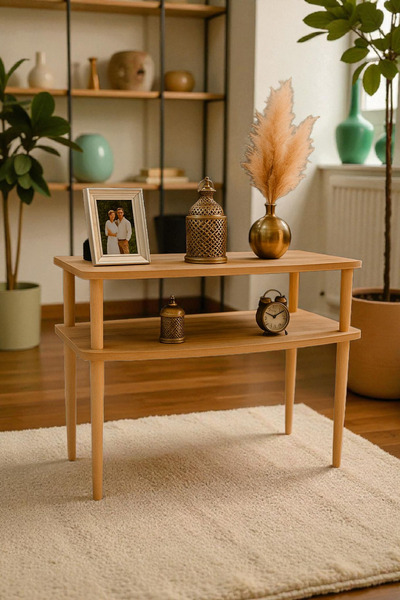 HESA Archimed Orta Sehpa Yüksek Orta sehpa Ahşap bal mumu ayaklı Atlantik Çam Desenli 50*80*57cm