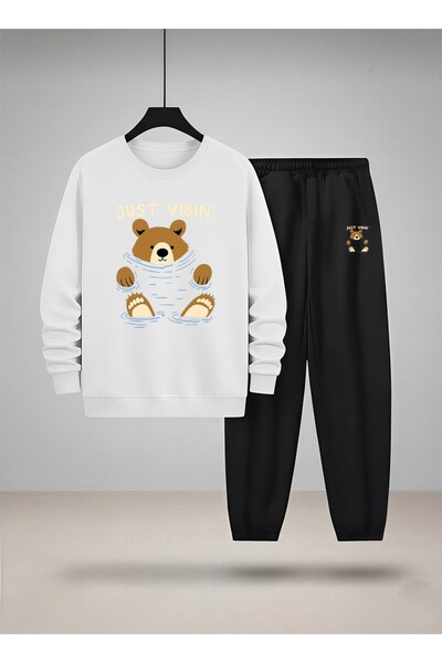 LORVEX Costum pentru copii cu gât rotund Swea tricou și pantaloni de trening ...