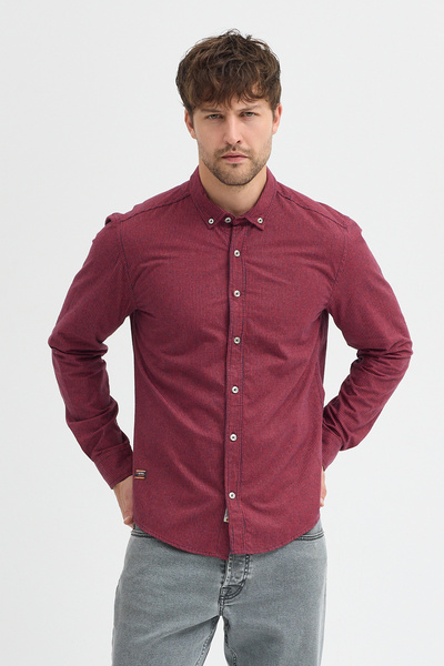 Cosplay Men's Pitikare Melange Patterned Regular Fit Long Sleeve Shirt