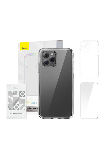 Baseus Crystal Series Clear caz pentru iPhone 11 pro max (transparent) + stic...