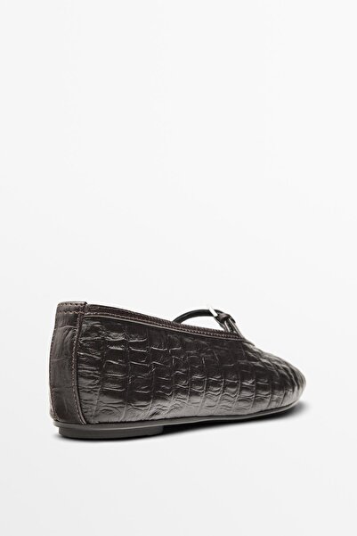 Massimo Dutti Yumuşak timsah derisi babet