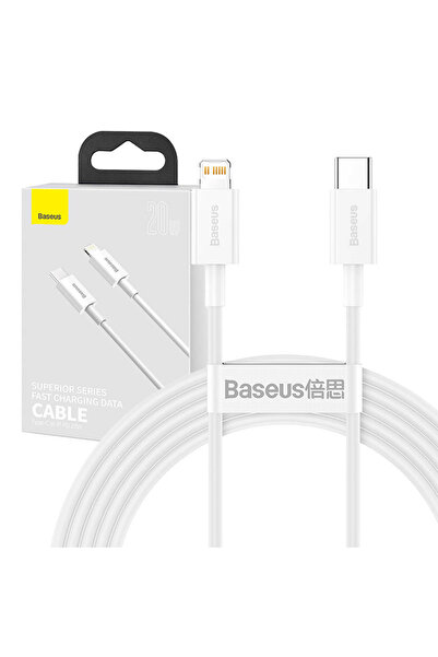 Baseus Cablu USB-C la Lightning seria Superior, 20W, PD, 2m (Alb)