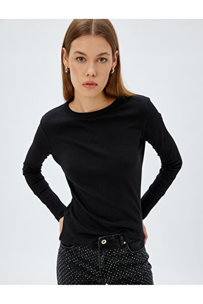 Koton Basic Long Sleeve Crew Neck Cotton T-Shirt