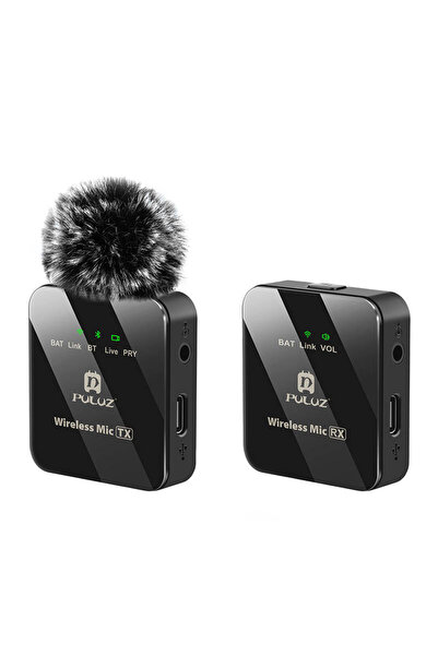 PULUZ Microfon tip lavalieră fără fir 1 TX + 1 RX