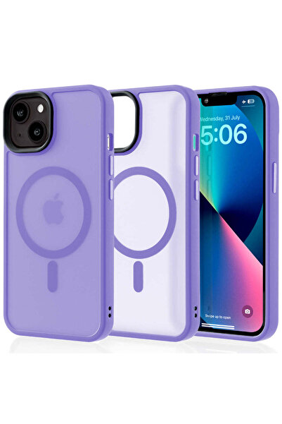 Casey Studios Magsafe Case iPhone 13, Slim, Wireless Charging, Raised Edges, Light Purple