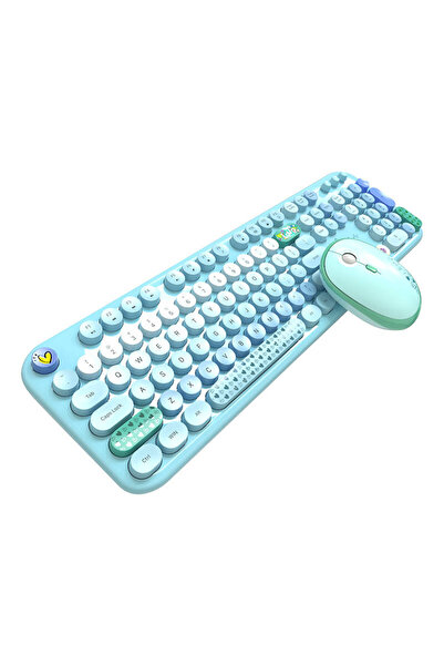 Mofii Lovely 2.4G Set tastatură + mouse fără fir (albastru)