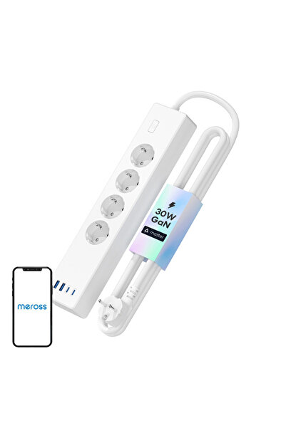 MEROSS MSP844(EU) smart power strip with fast charging, 4 sockets + 2x USB-A + 2x