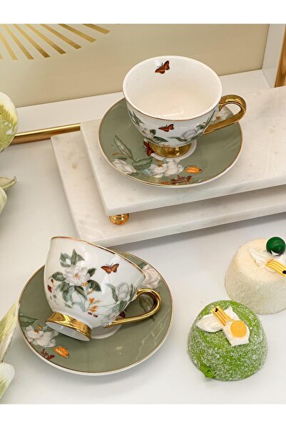 ROSSEV Turkish Coffee Cup Almira 2 Person Set 4 Pieces