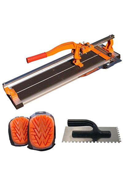 richmann exclusive Professional tile cutter, 800 mm, with knee pads and notched trowel -