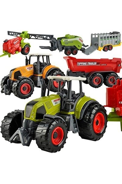 AB HOMES Set de vehicule agricole FarmPlay, 6 buc, multicolor, plastic durabil, pentru copii 3+