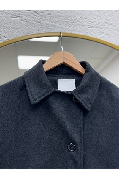 BENAHOLL Aliona Short Coat with Epaulet Sleeves and Batwing Sleeves-Ek687 Black