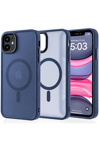 Casey Studios Magsafe Case iPhone 11, Slim, Wireless Charging, Raised Edges, Dark Blue