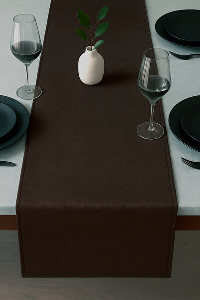 De'Vor مفرش طاولة بني ذو مظهر مخملي