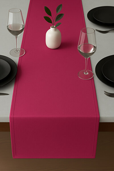 De'Vor مفرش طاولة فوشيا بمظهر مخملي