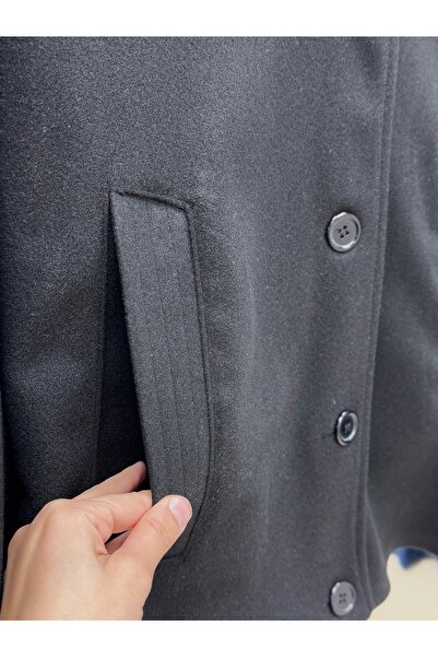 BENAHOLL Aliona Short Coat with Epaulet Sleeves and Batwing Sleeves-Ek687 Black