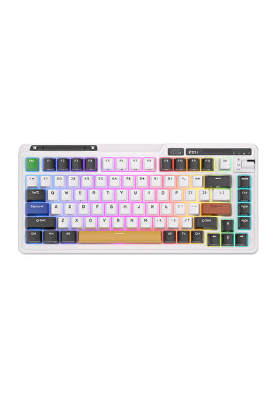 ROYAL KLUDGE KZZI K75 pro RGB wireless mechanical keyboard, Eternity Switch (white and black) (QWER