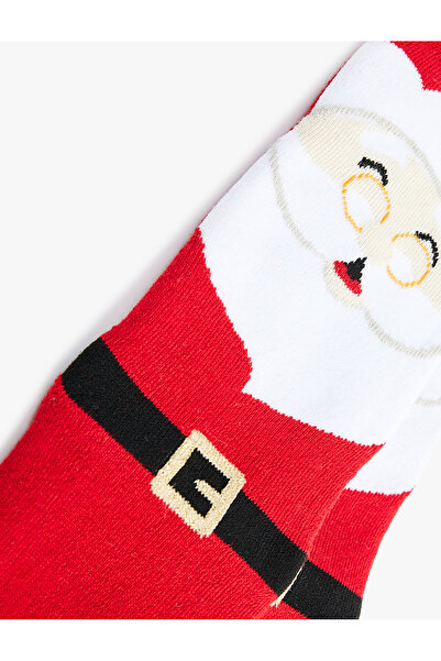 Koton Santa Claus Printed Cotton Thick Socks