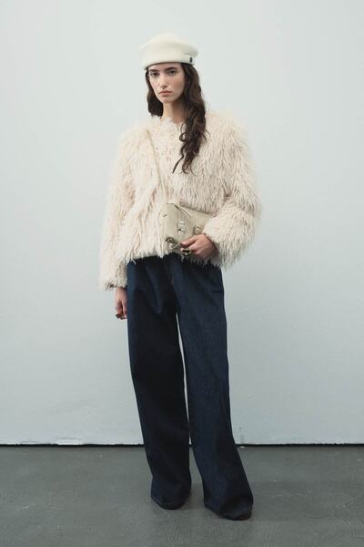 Hooopstore Short Faux Fur Ecru Jacket