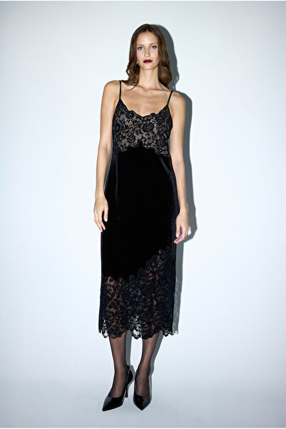 adL Mert Aslan Kadife Slip Elbise