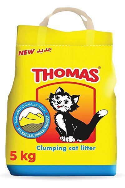 THOMAS Cat Clumping Cat Litter, Natural Minerals, Highly Absorbent, Unscented, 5 kg