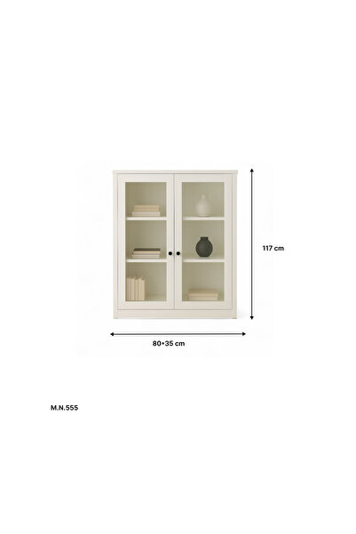 concent Versatile white metal cabinet with glass doors – stylish and practical storage