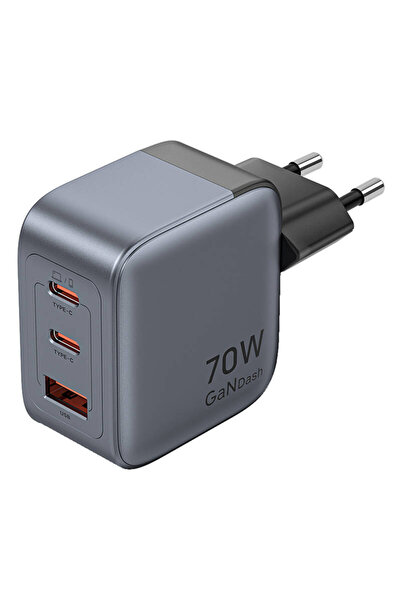 Vention GaN USB-C+C+A Charger 70W (gray)