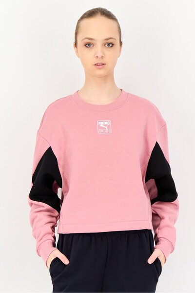 Puma Women Sportswear Fit Long Sleeve Outdoor Sweatshirt, Rose