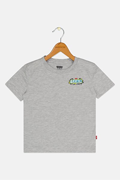 Levi's Toddlers Boy Graphic Print Short Sleeve Bodysuits, Grey