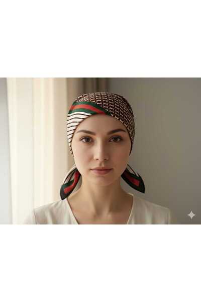 bahia butik aksesuar Women'S, Patterned Scarf - Brown Geometric Pattern Strip...