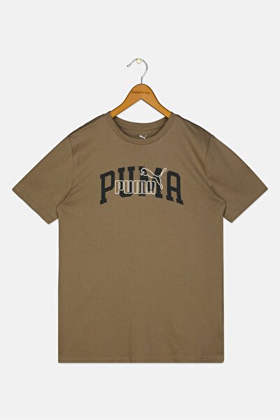 Puma Kids Boy Sportswear Fit Short Sleeve Outdoor T-Shirt, Tan