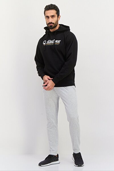 Quiksilver Men Sportswear Fit Long Sleeve Outdoor Hooded Sweatshirt, Black