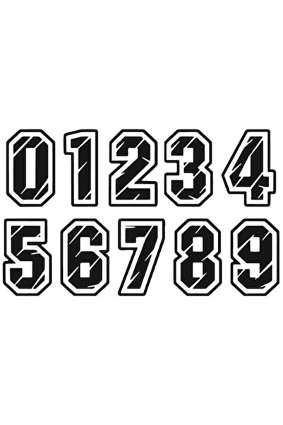 Oracal Set 10 Stickere 0-9, Numbers ATV Moto, 30x18cm, negru