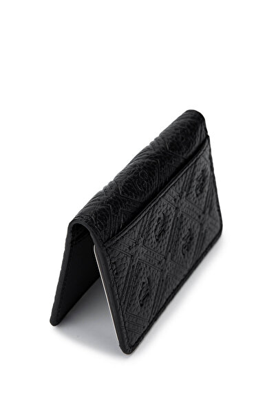 Tamer Tanca Men's Genuine Leather Black Card Holder